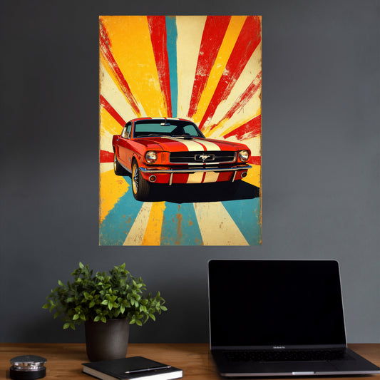Classic Mustang | Vintage Car Wall Poster | 1 Poster
