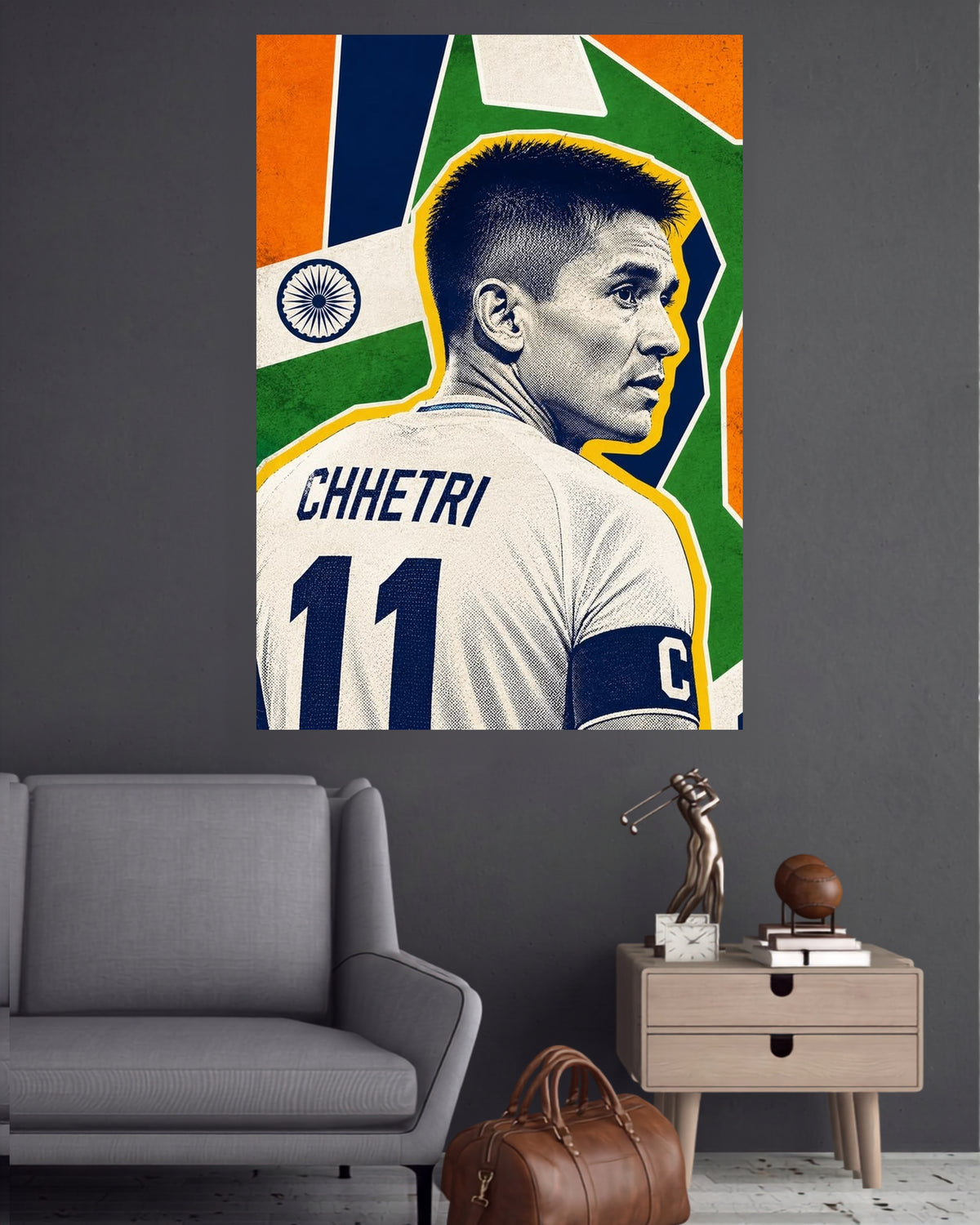 Sunil Chhetri 11 | Indian Football Legend Wall Poster | 1 Poster