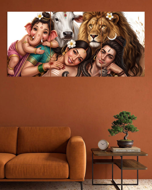 Shiv Parivar | Divine Family Art Poster | 3 Poster