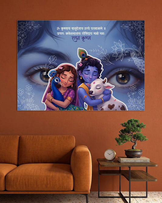 Radha Krishna Devotional Wall Poster | 1 Poster