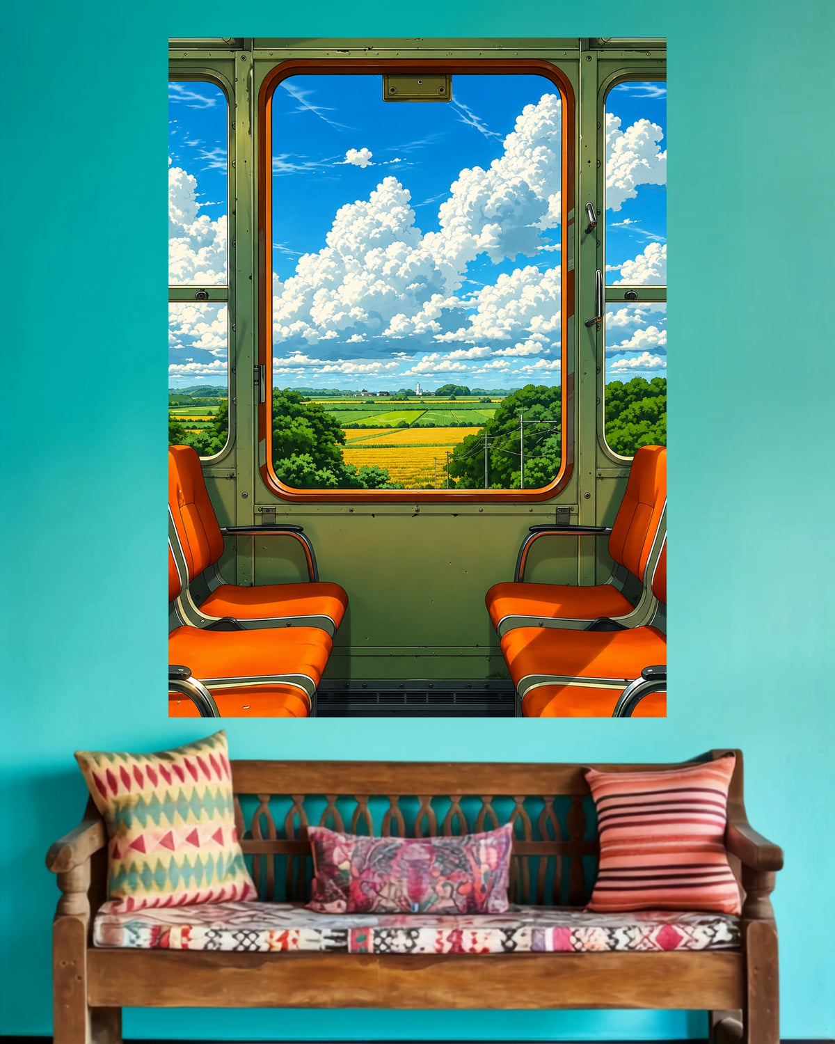 Scenic Train Window | Countryside View Home Decor Wall Poster | 1 Poster