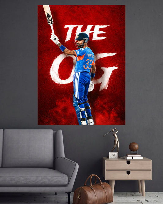 Hardik Pandya 33 | The OG | Indian Cricket Wall Poster | 1 Poster