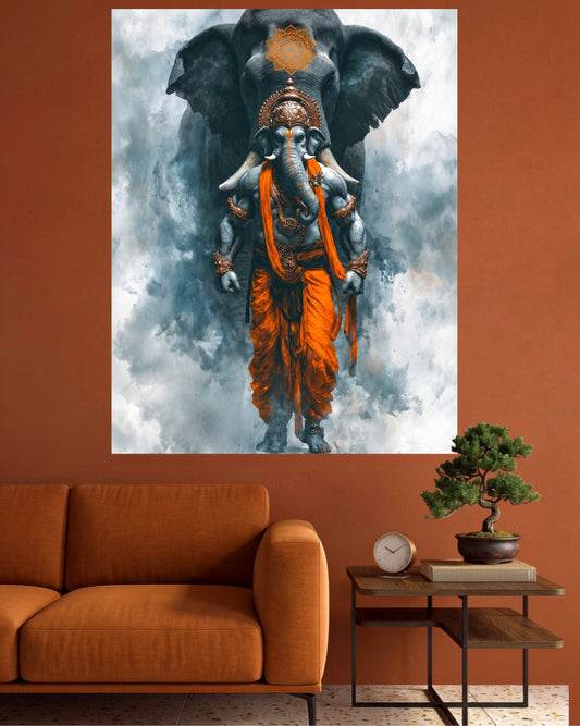 Divine Ganesha | Elephant Aura Spiritual Wall Poster | 1 Poster