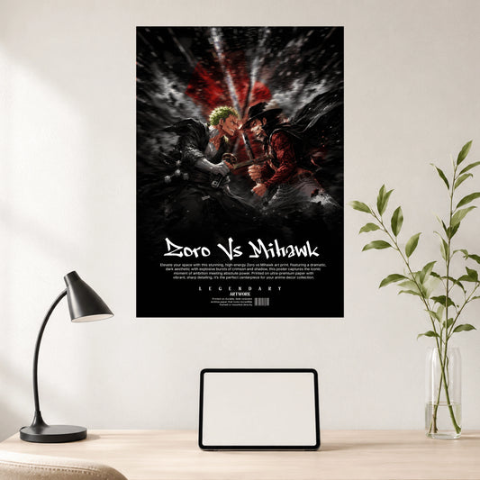 Zoro vs Mihawk | Anime Wall Poster | 1 Poster