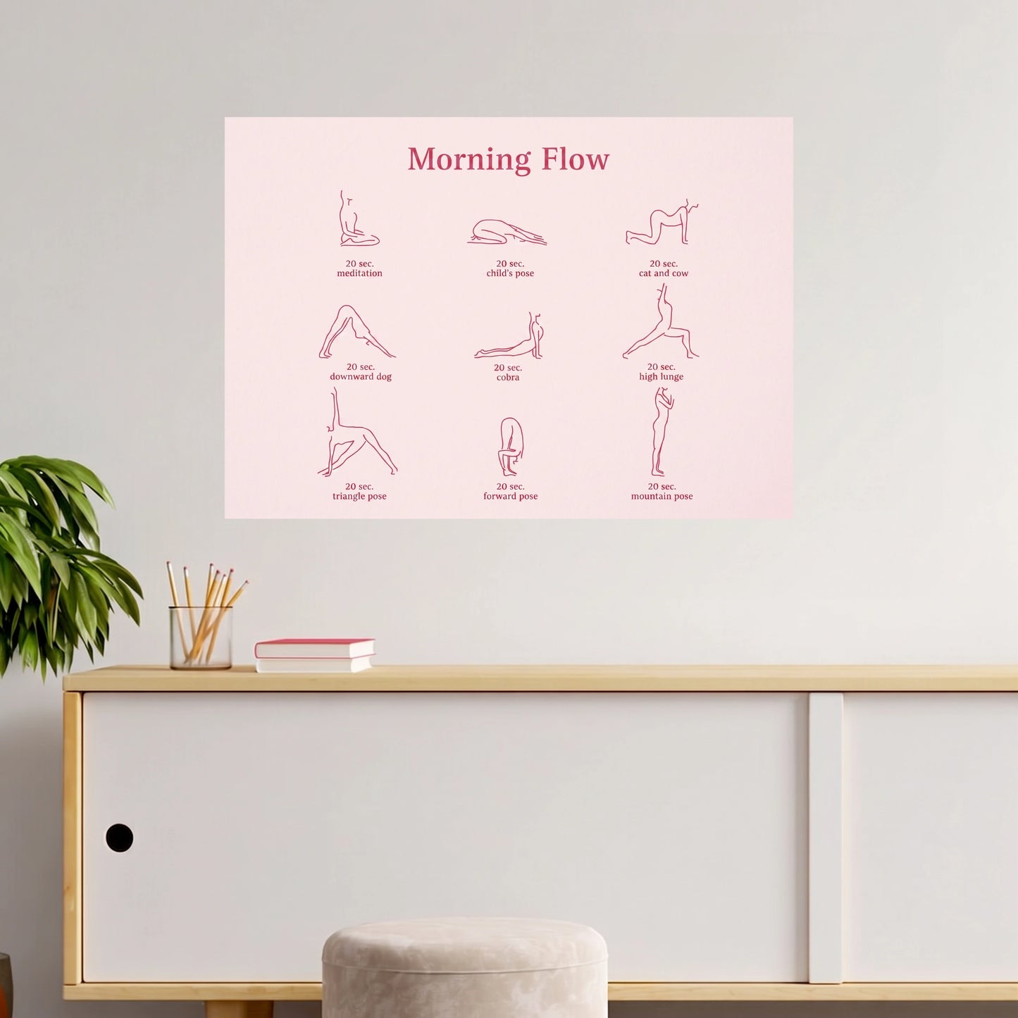 Morning Flow Yoga Routine | Yoga Pose Guide | 1 Poster