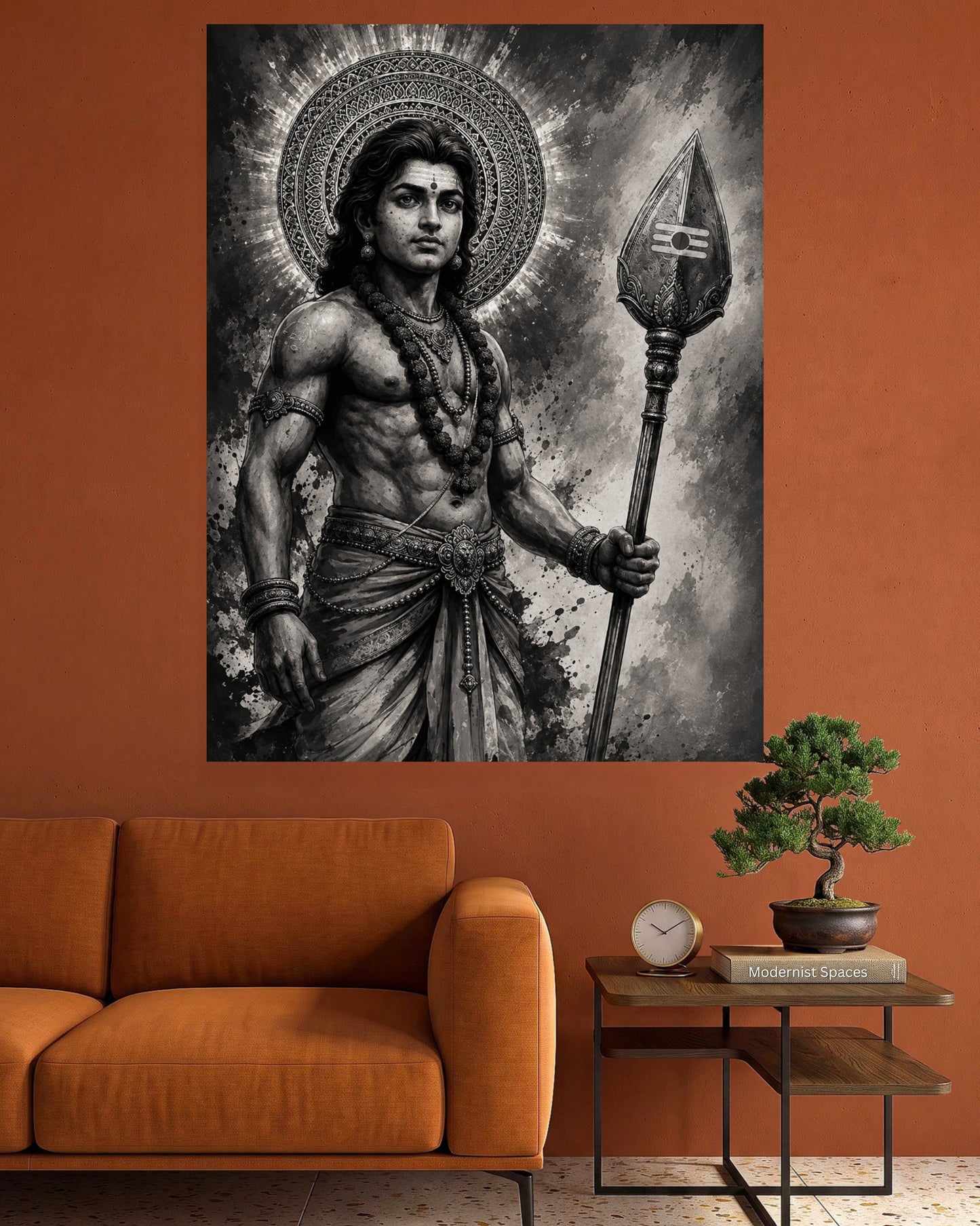 Lord Kartikeya | Monochrome Divine Art Poster | 1 Poster