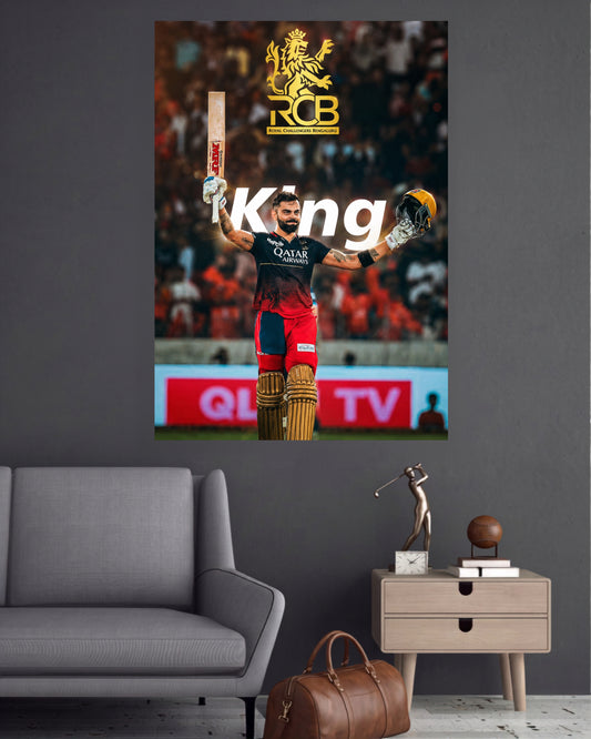Virat Kohli | RCB King Cricket Wall Poster | 1 Poster