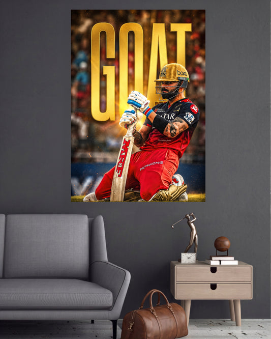 Virat Kohli | GOAT RCB Cricket Wall Poster | 1 Poster