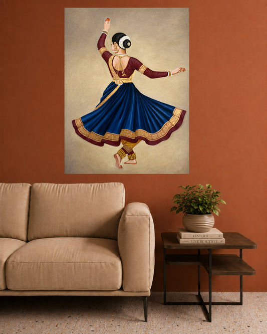 Classical Indian Dance Wall Poster | Traditional Bharatanatyam Art | 1 Poster