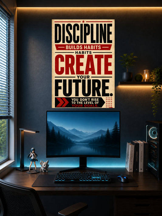 Discipline Builds Habits | Motivational Wall Poster | 1 Poster