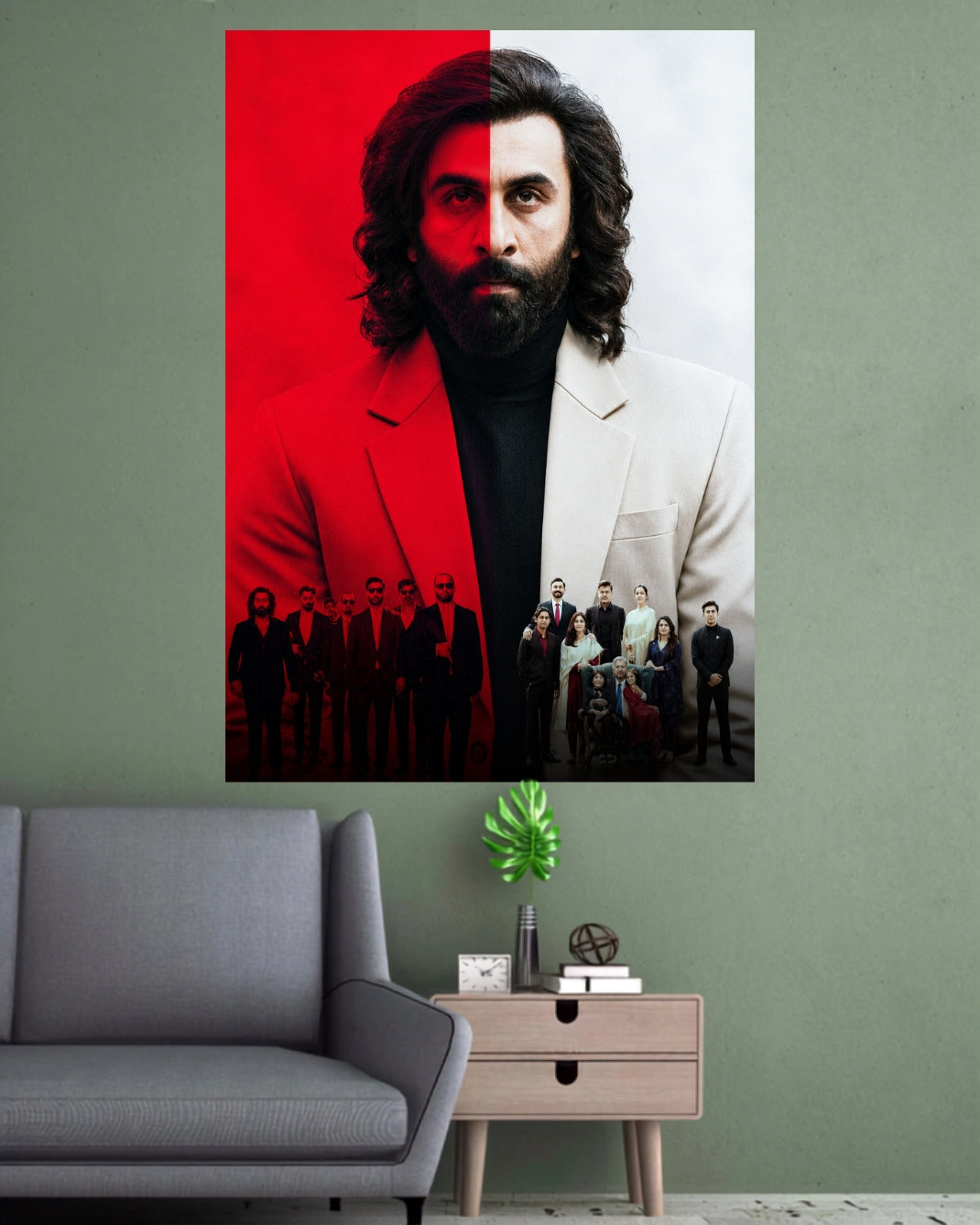 Ranbir Kapoor | Animal Red & White Cinematic Wall Poster | 1 Poster