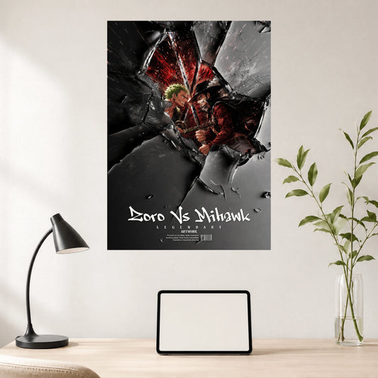 Zoro vs Mihawk Broken Glass | Anime Wall Poster | 1 Poster