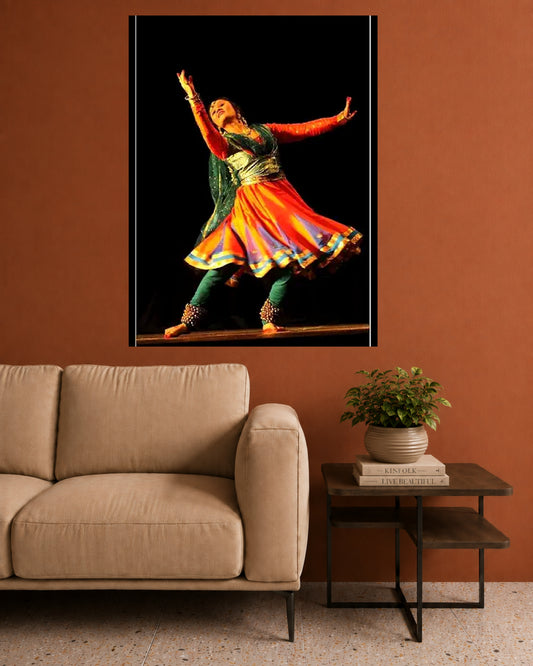 Indian Classical Dance Wall Poster | Traditional Kathak Dance Art | 1 Poster