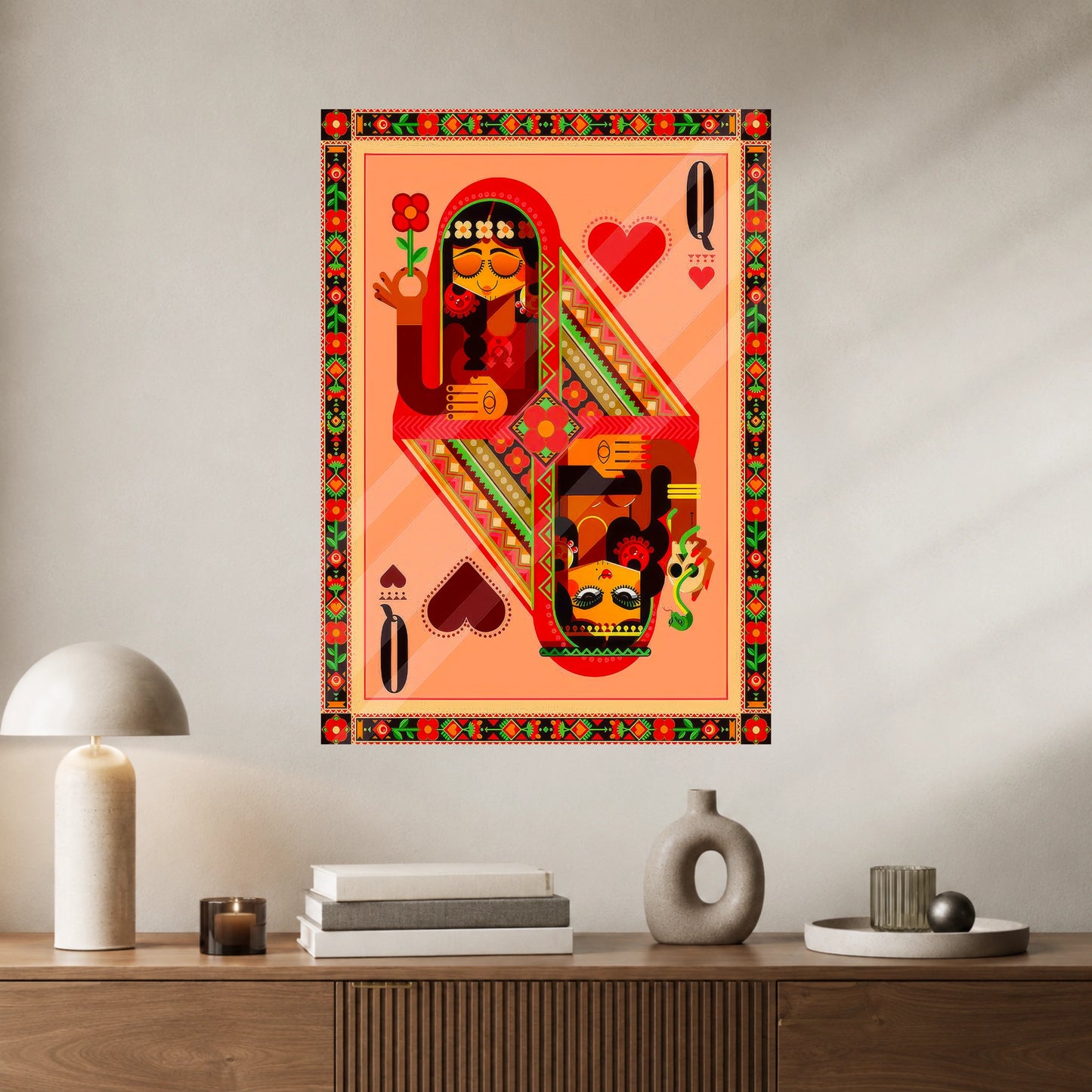 Queen of Hearts Folk Art Poster | 1 Poster