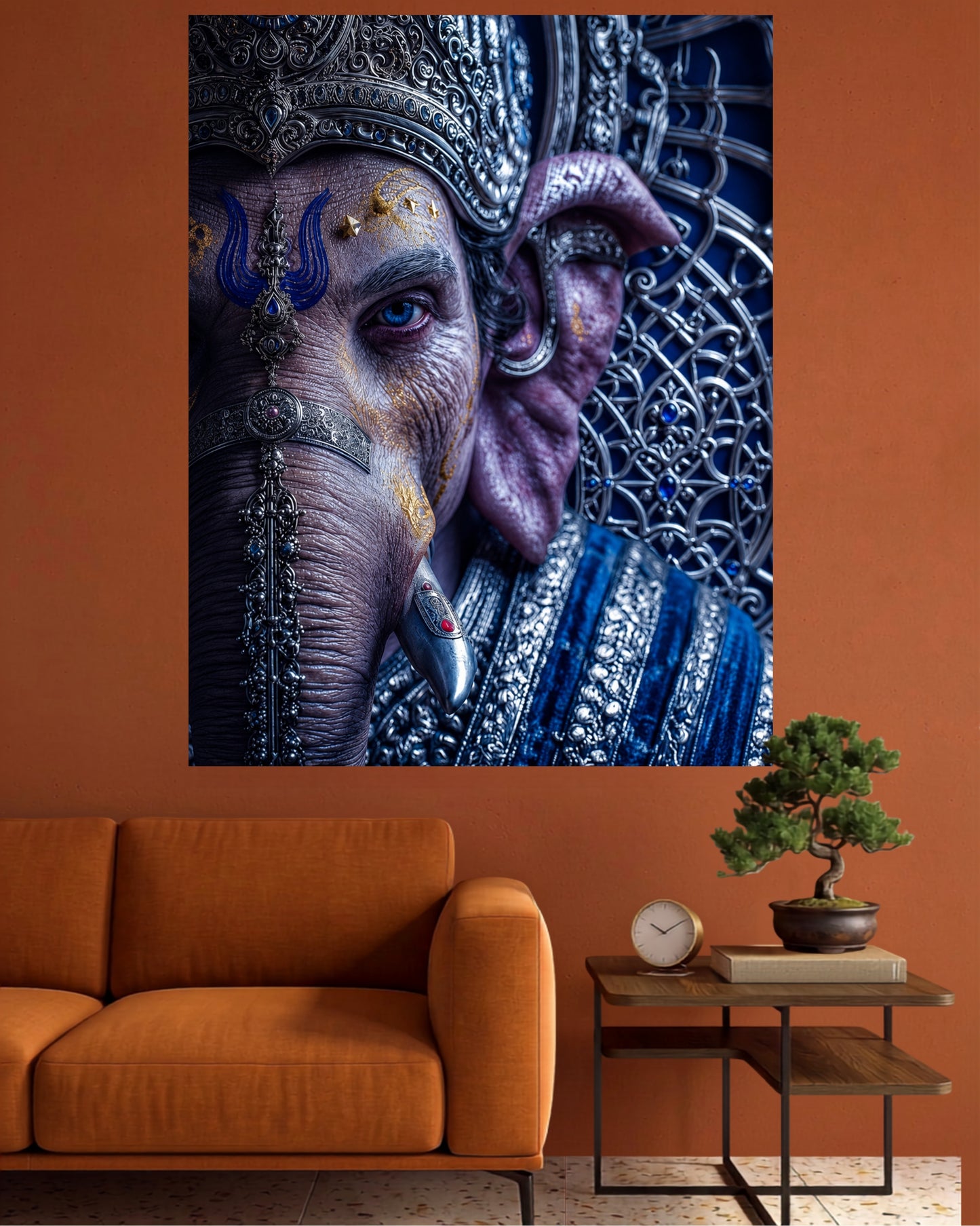 Royal Neel Ganesha | Divine Spiritual Wall Poster | 1 Poster