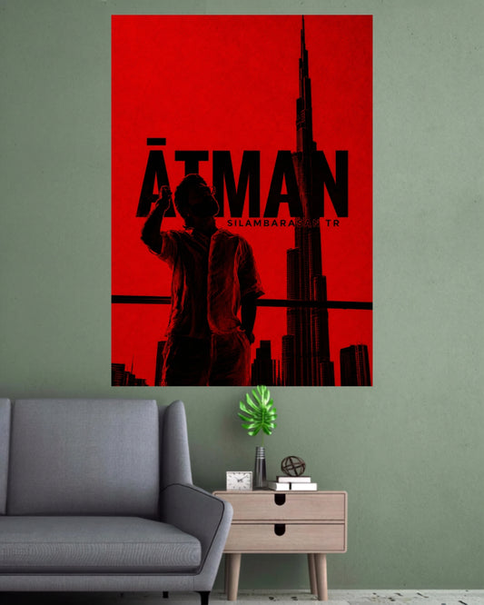 Simbu STR | Atman Red Cinematic Wall Poster | 1 Poster