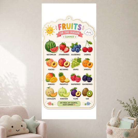 Fruits of the Season | Kids Educational Wall Poster | 3 Posters