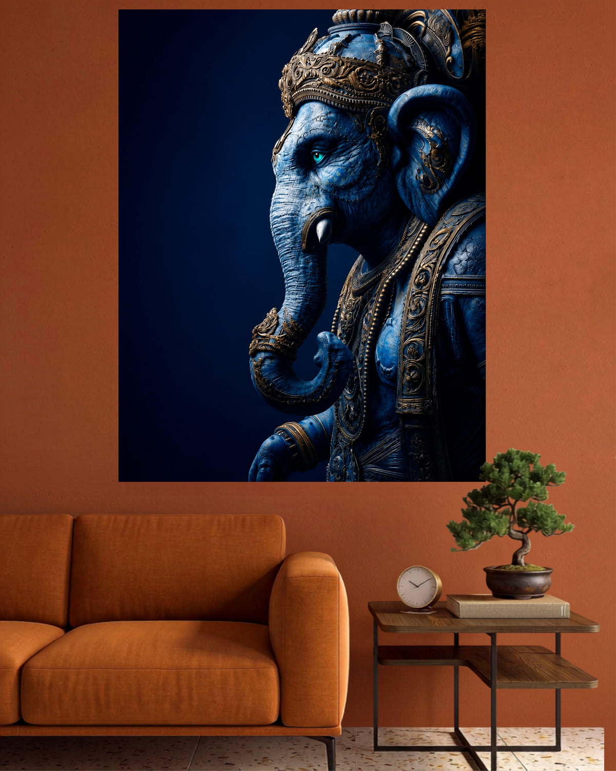 Royal Blue Ganesha | Divine Spiritual Wall Poster | 1 Poster