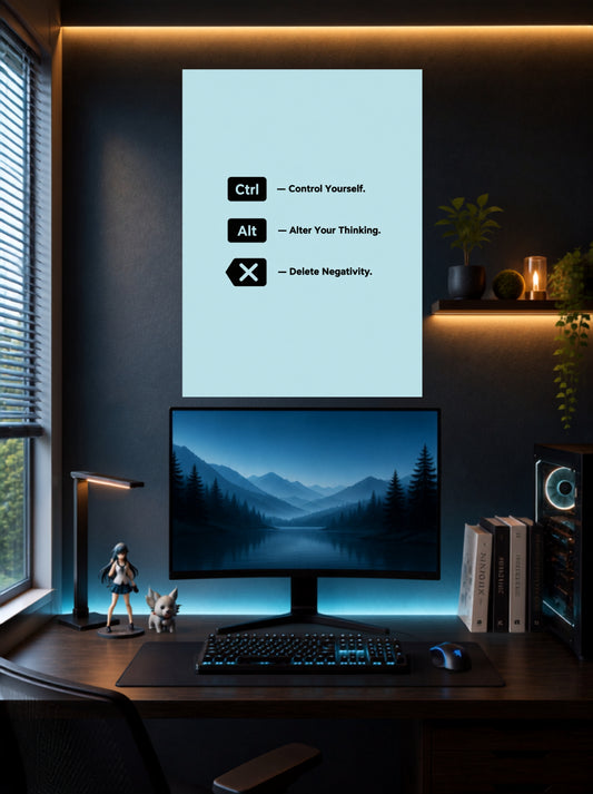 Ctrl Alt Delete Negativity | Quote Wall Poster | 1 Poster