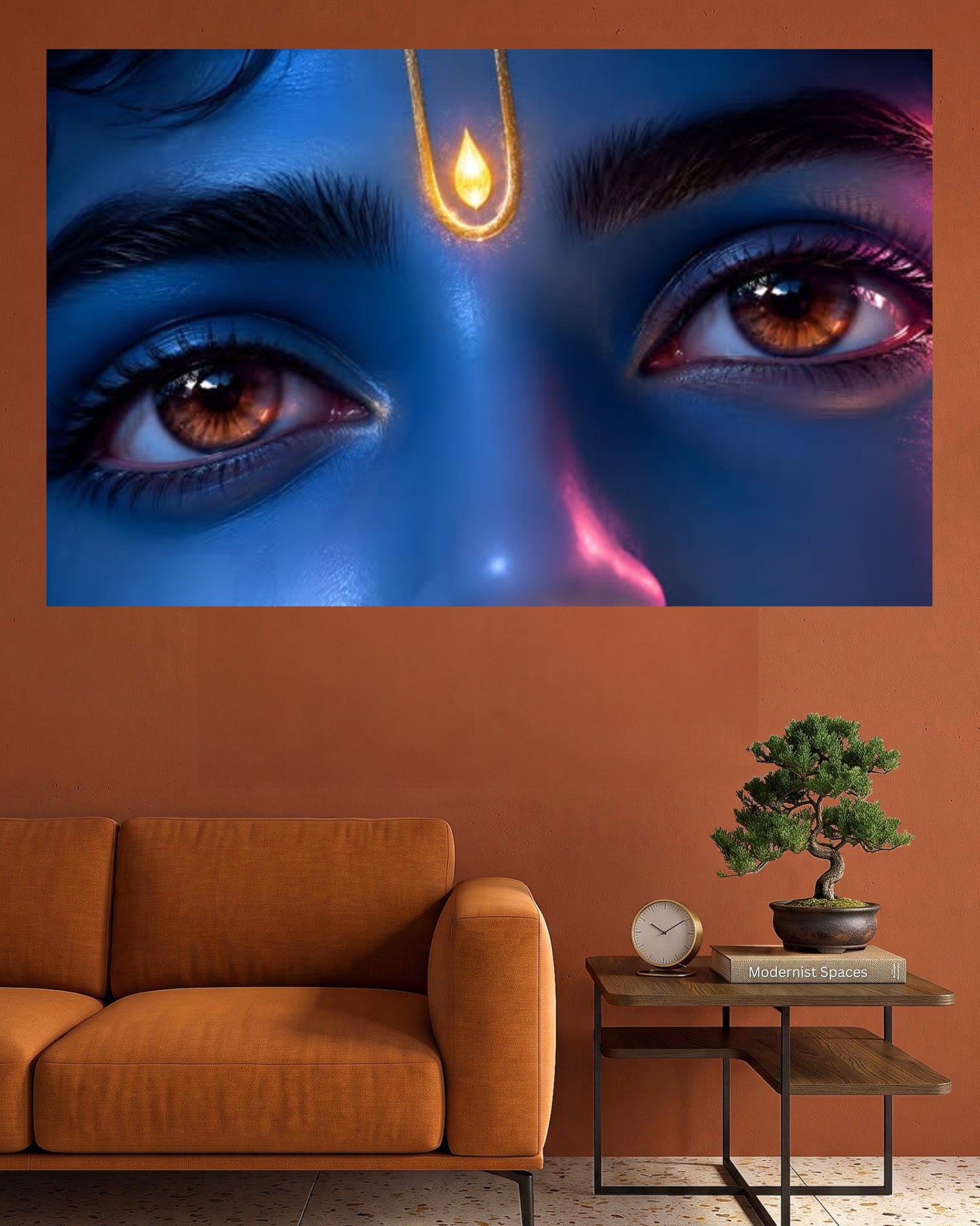 Lord Krishna Divine Eyes  | Krishna Tilak Spiritual Wall Art | 1 Poster