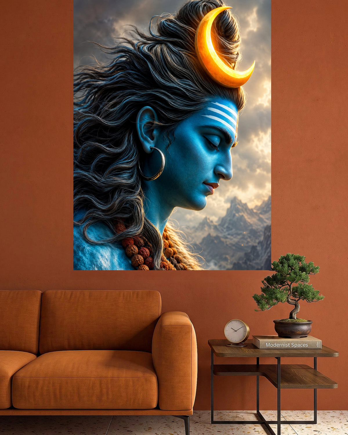 Lord Shiva | Divine Moon Crescent Art Poster | 1 Poster