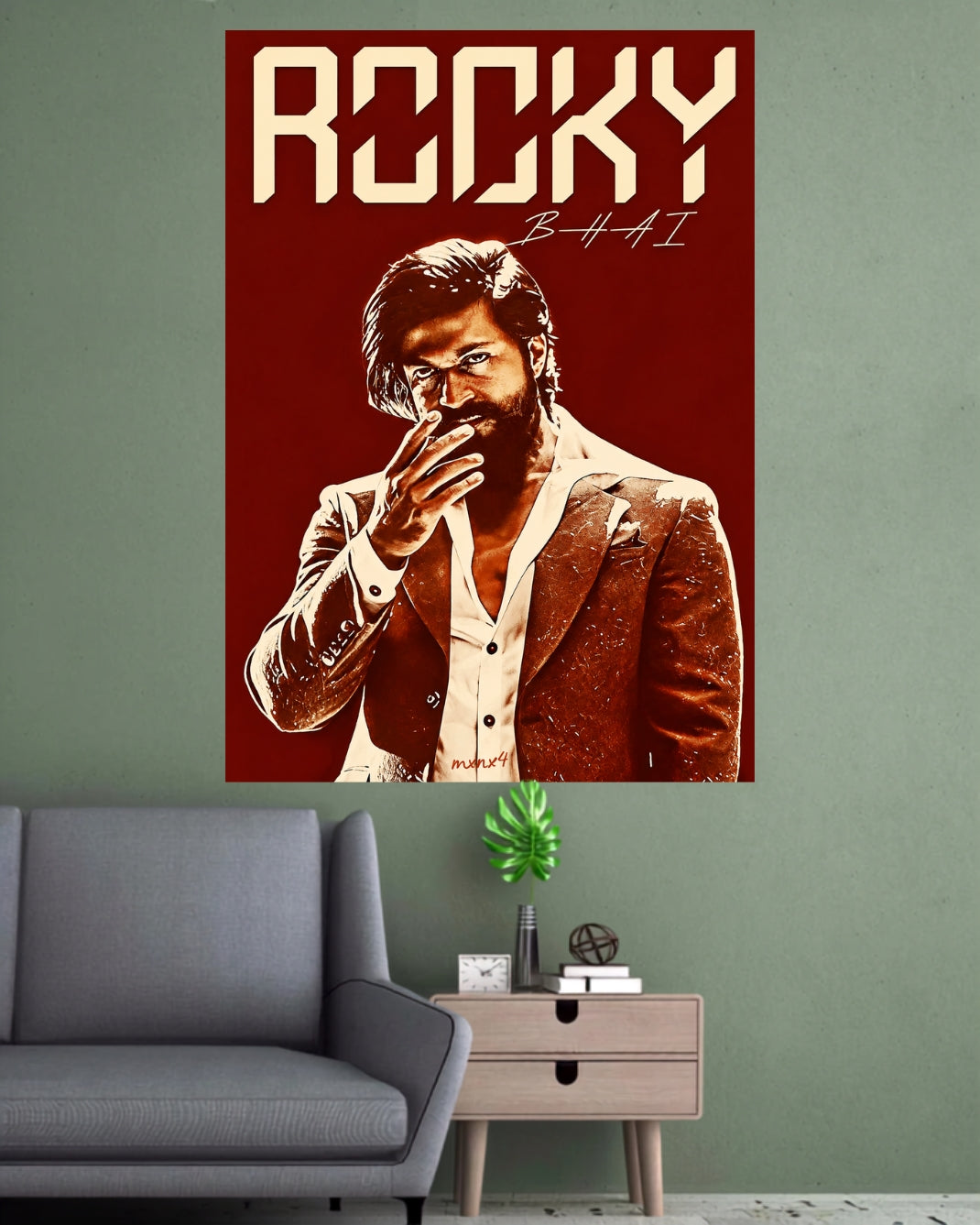 Rocky Bhai | KGF Attitude Cinematic Wall Poster | 1 Poster