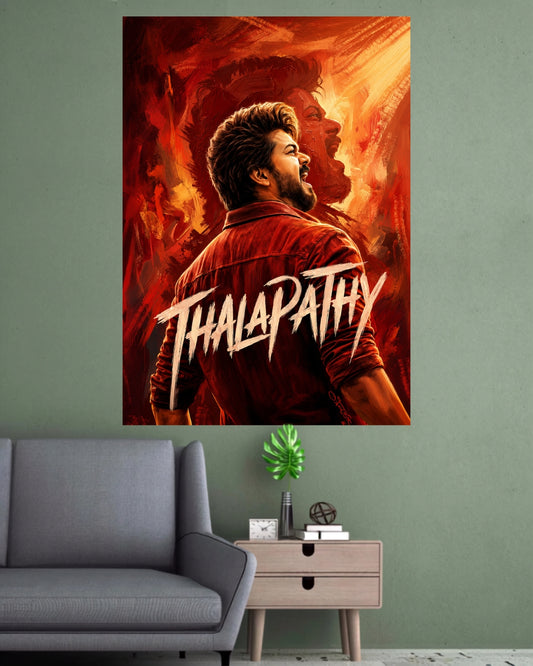 Thalapathy Vijay | Fiery Mass Cinematic Wall Poster | 1 Poster