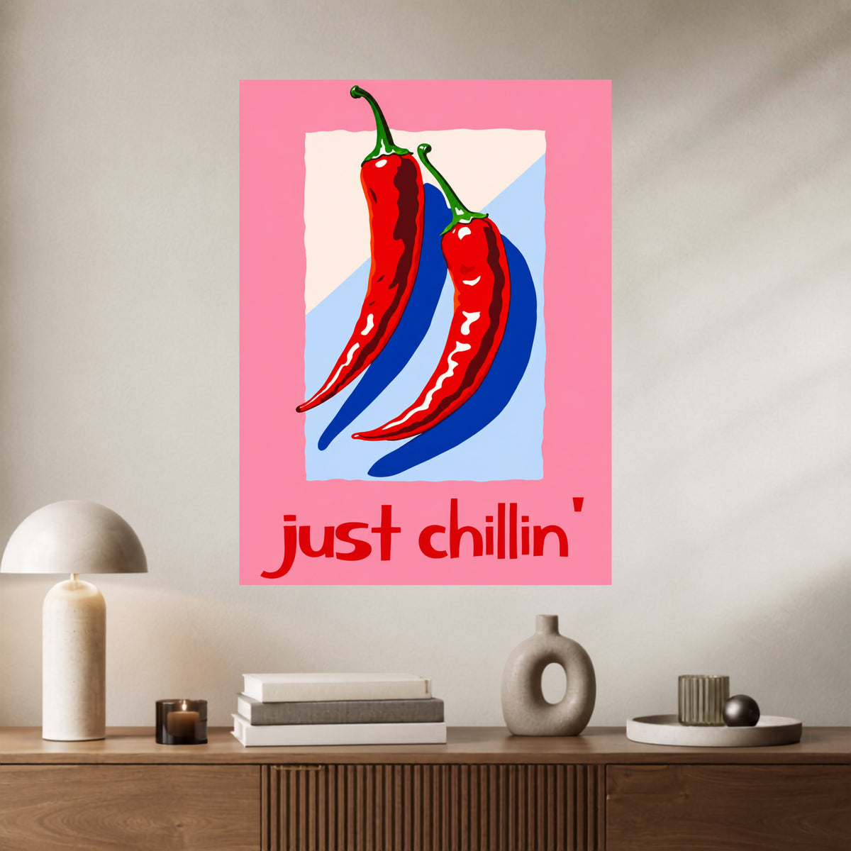 Just Chillin | Red Chilli Aesthetic Wall Poster | 1 Poster