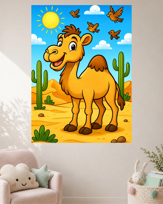 Happy Camel | Cute Desert Animal Kids Wall Poster | 1 Poster