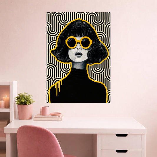 Retro Girl with Sunglasses | Feminine Wall Poster | 1 Poster