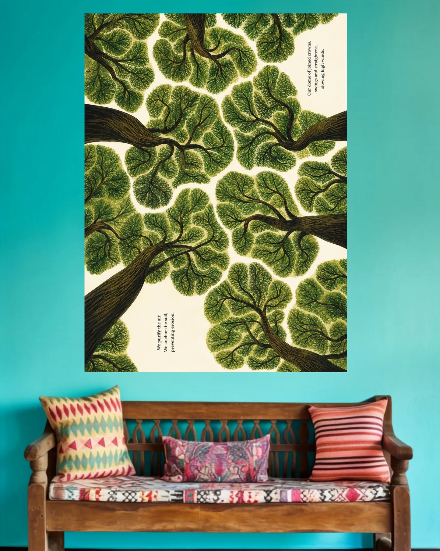 Looking Up at Trees | Green Nature Home Decor Wall Poster | 1 Poster