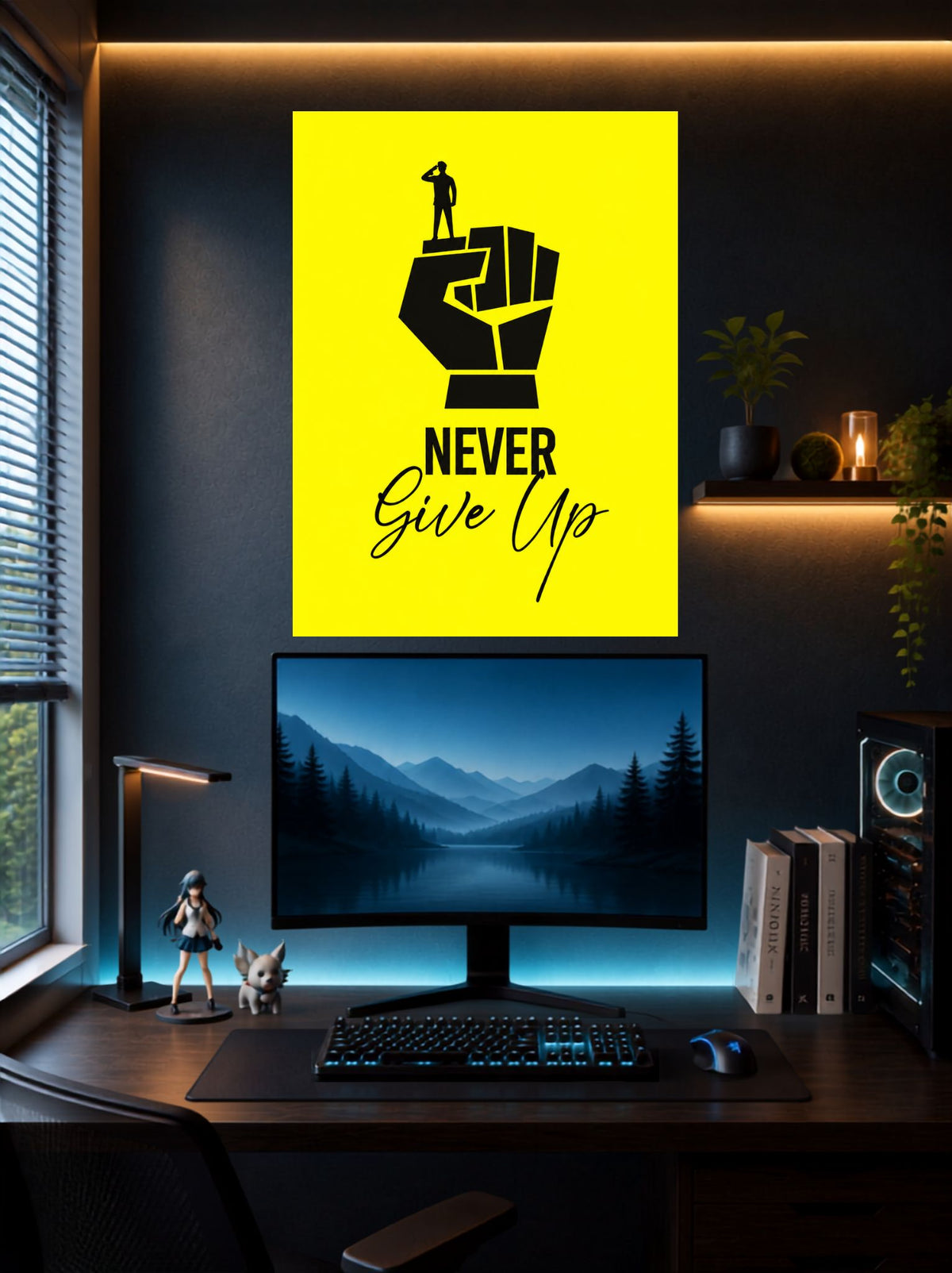 Never Give Up | Inspirational Quote Wall Poster | 1 Poster