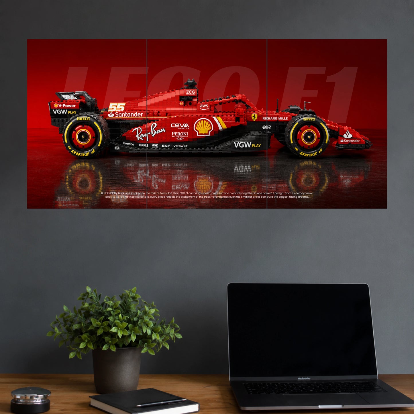 Red Formula 1 Race Car | Motorsport Wall Poster | 3 Posters