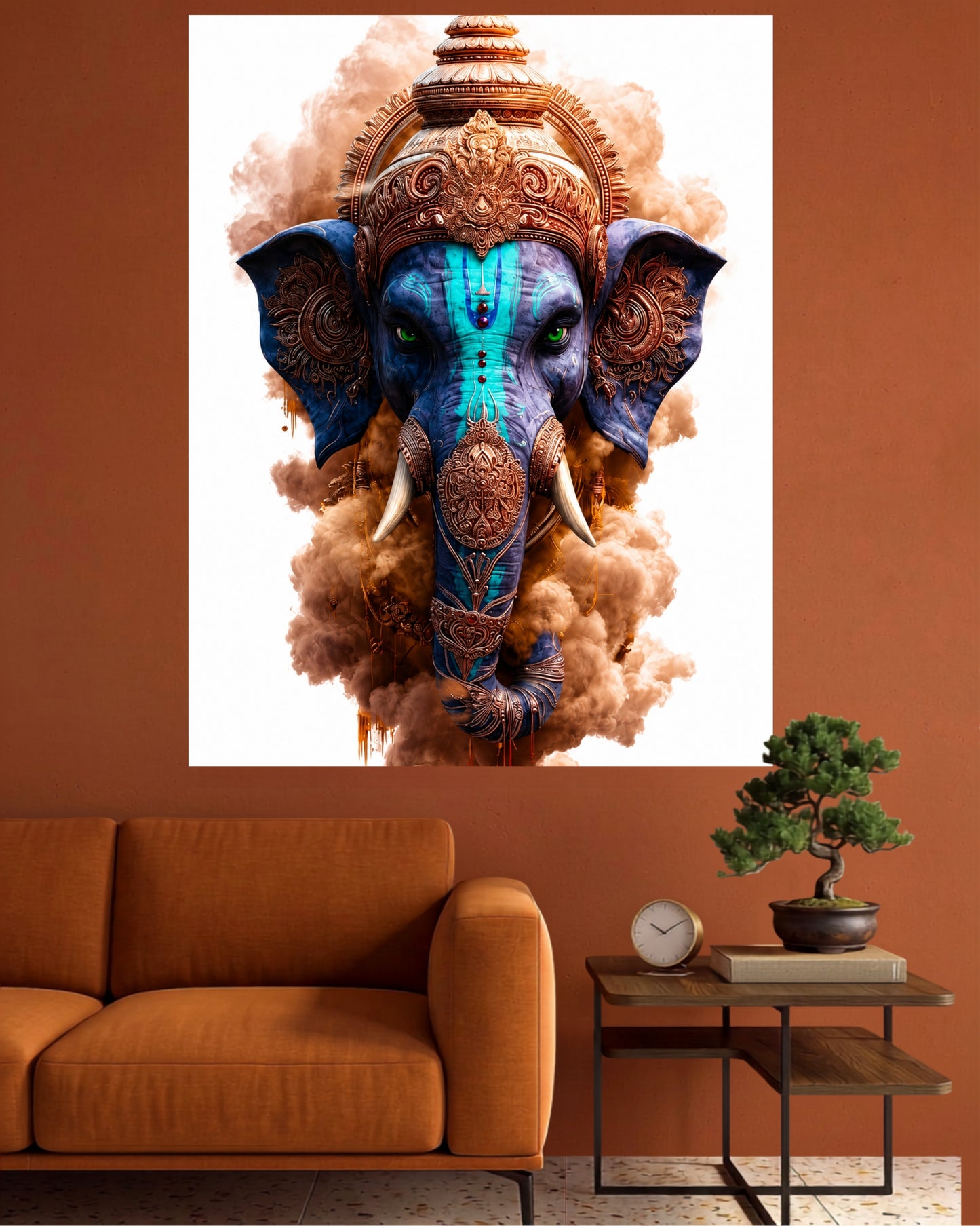 Mystic Blue Ganesha | Divine Spiritual Wall Poster | 1 Poster