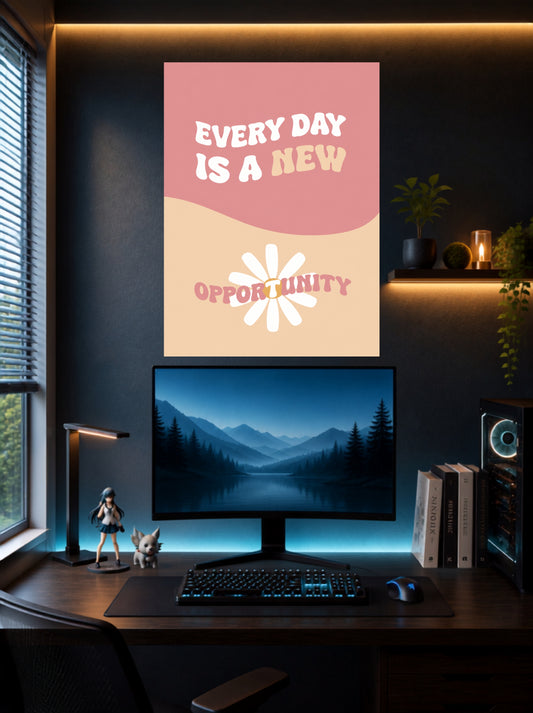 Every Day Is a New Opportunity | Positive Quote Wall Poster | 1 Poster