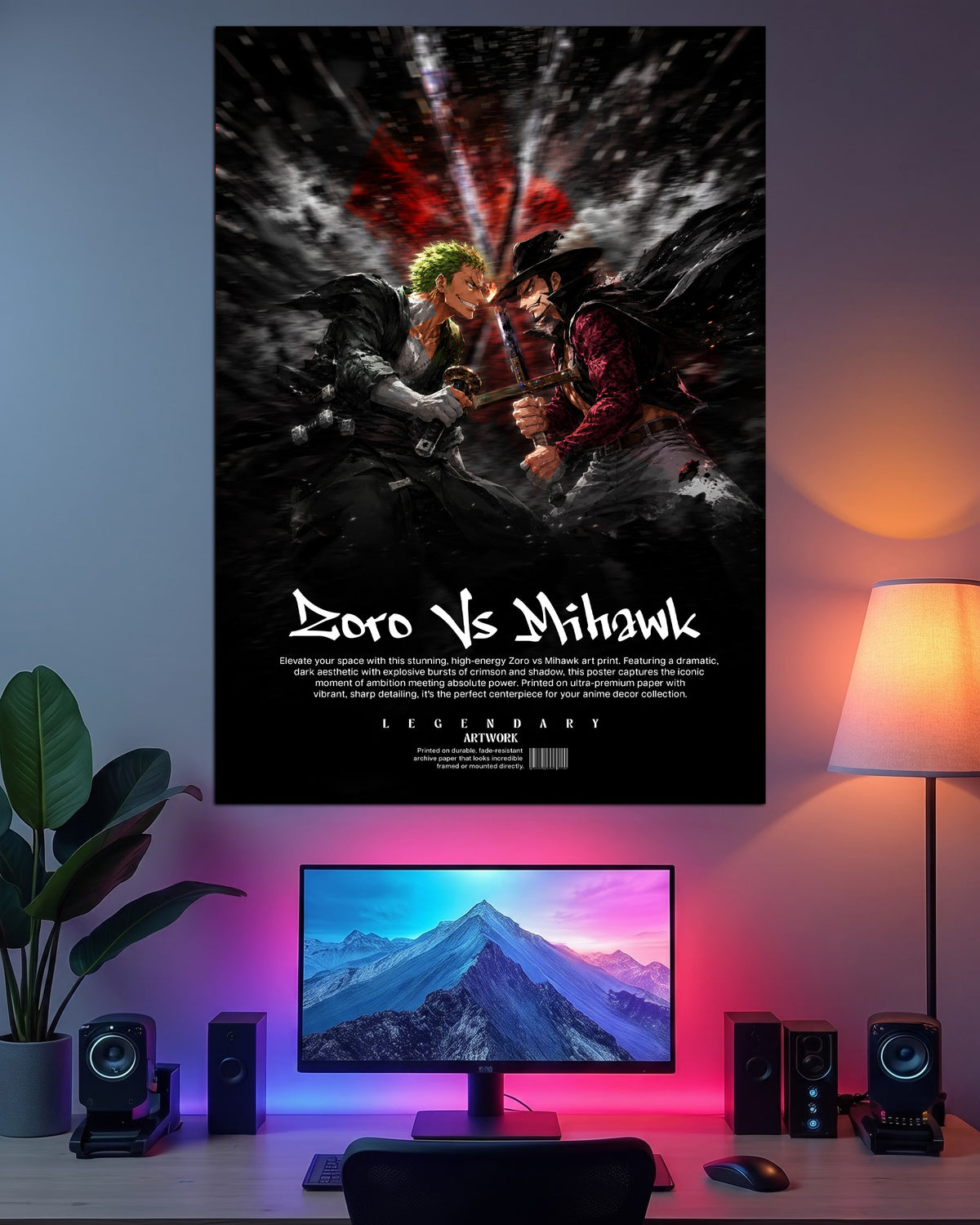 Zoro vs Mihawk | One Piece Wall Poster | 1 Poster