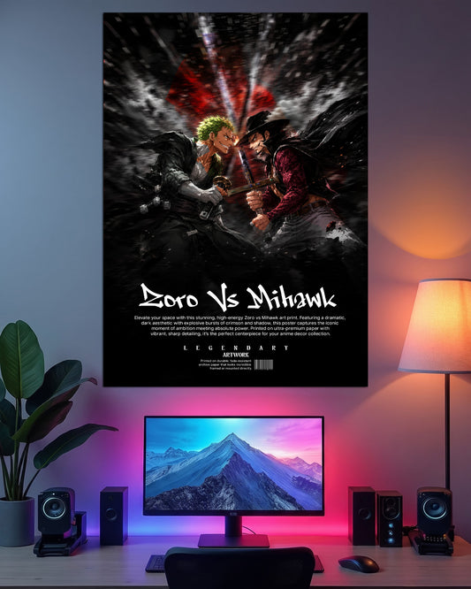 Zoro vs Mihawk | One Piece Wall Poster | 1 Poster