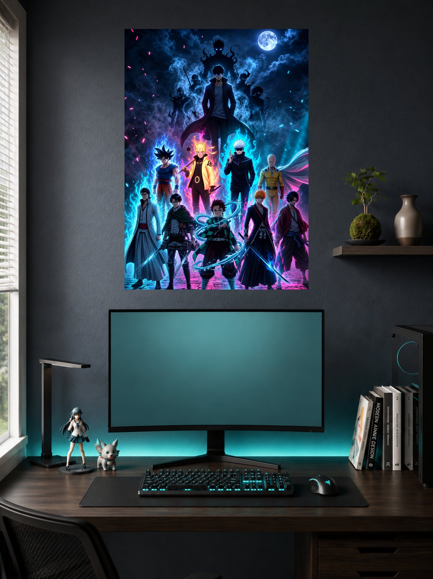 Anime Heroes | Crossover Collage Art Poster | 1 Poster