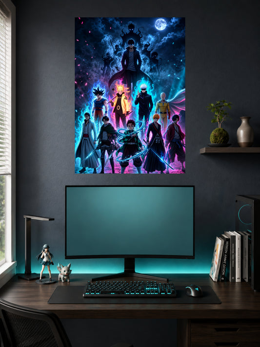 Anime Heroes | Crossover Collage Art Poster | 1 Poster