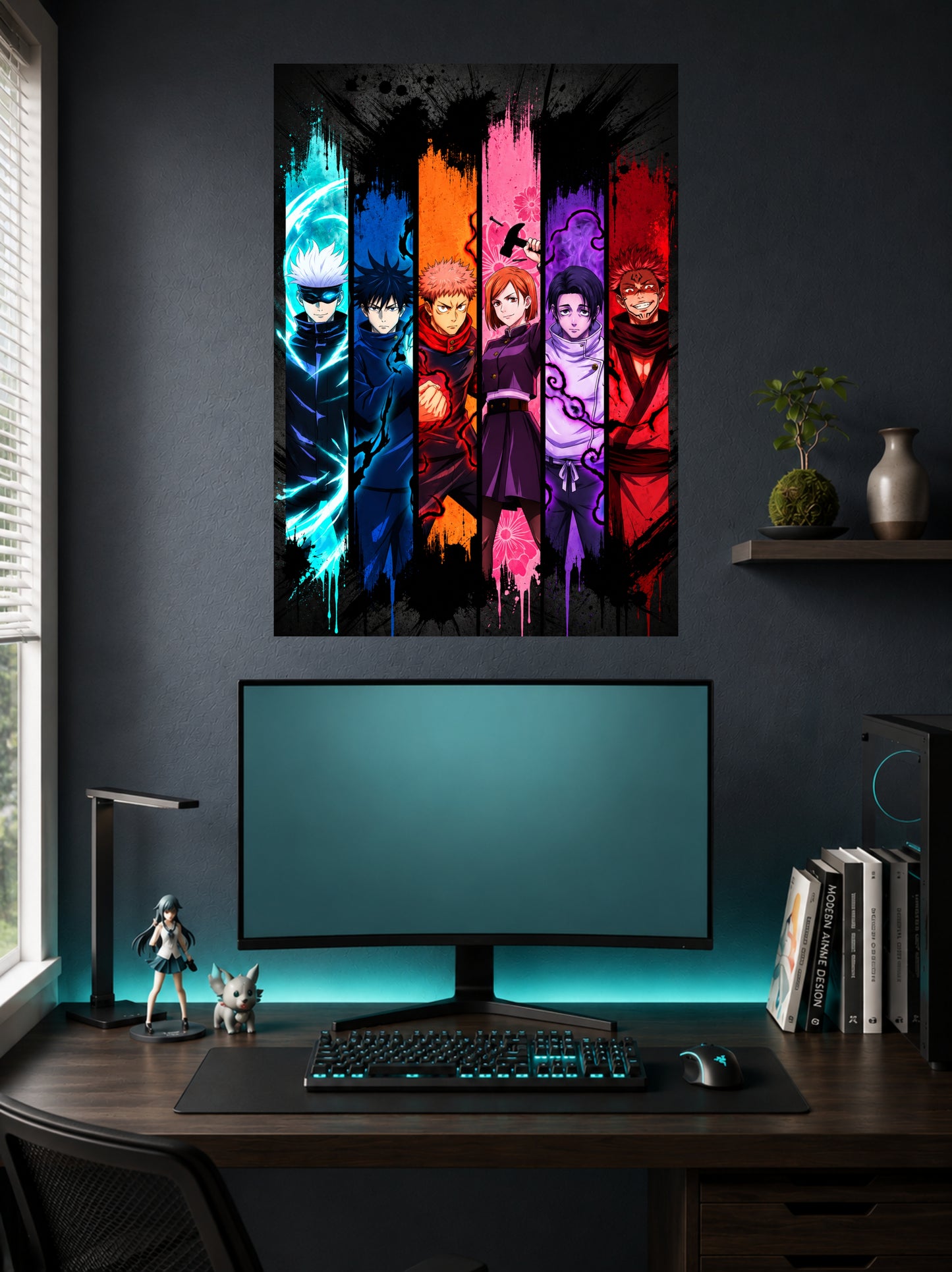 Jujutsu Kaisen | Colorful Split Panel Poster | 1 Poster