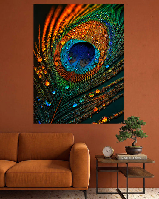 Peacock Feather | Believe Inspirational Wall Poster | 1 Poster