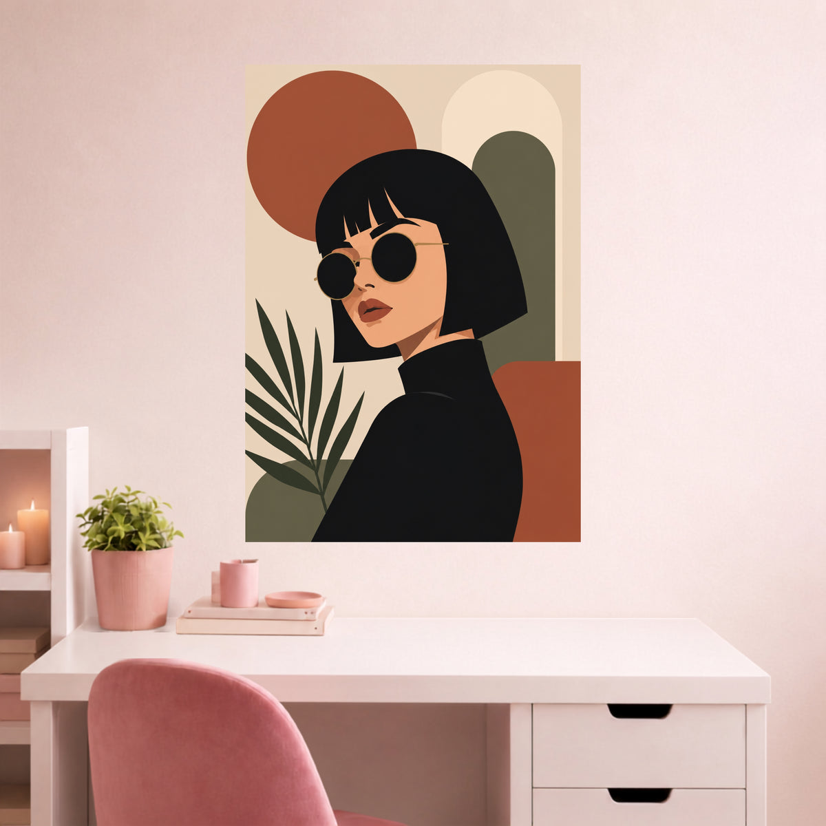 Minimal Girl with Sunglasses | Feminine Wall Poster | 1 Poster