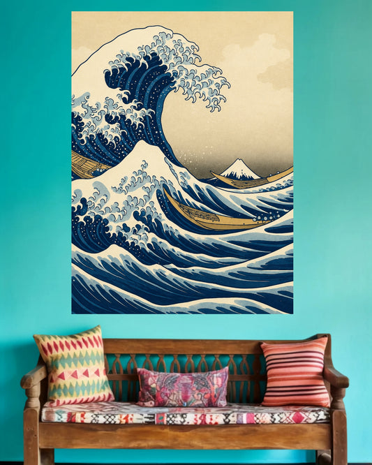 Japanese Ocean Wave | Blue Sea Home Decor Wall Poster | 1 Poster