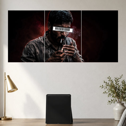 Barcode Eyes Rebel | Dark Cinematic Wall Poster |  3 Posters