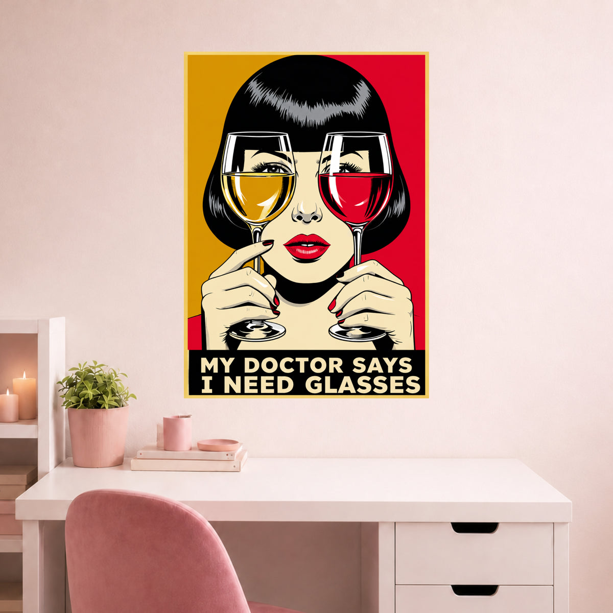 Wine Glasses Pop Art Poster | 1 Poster