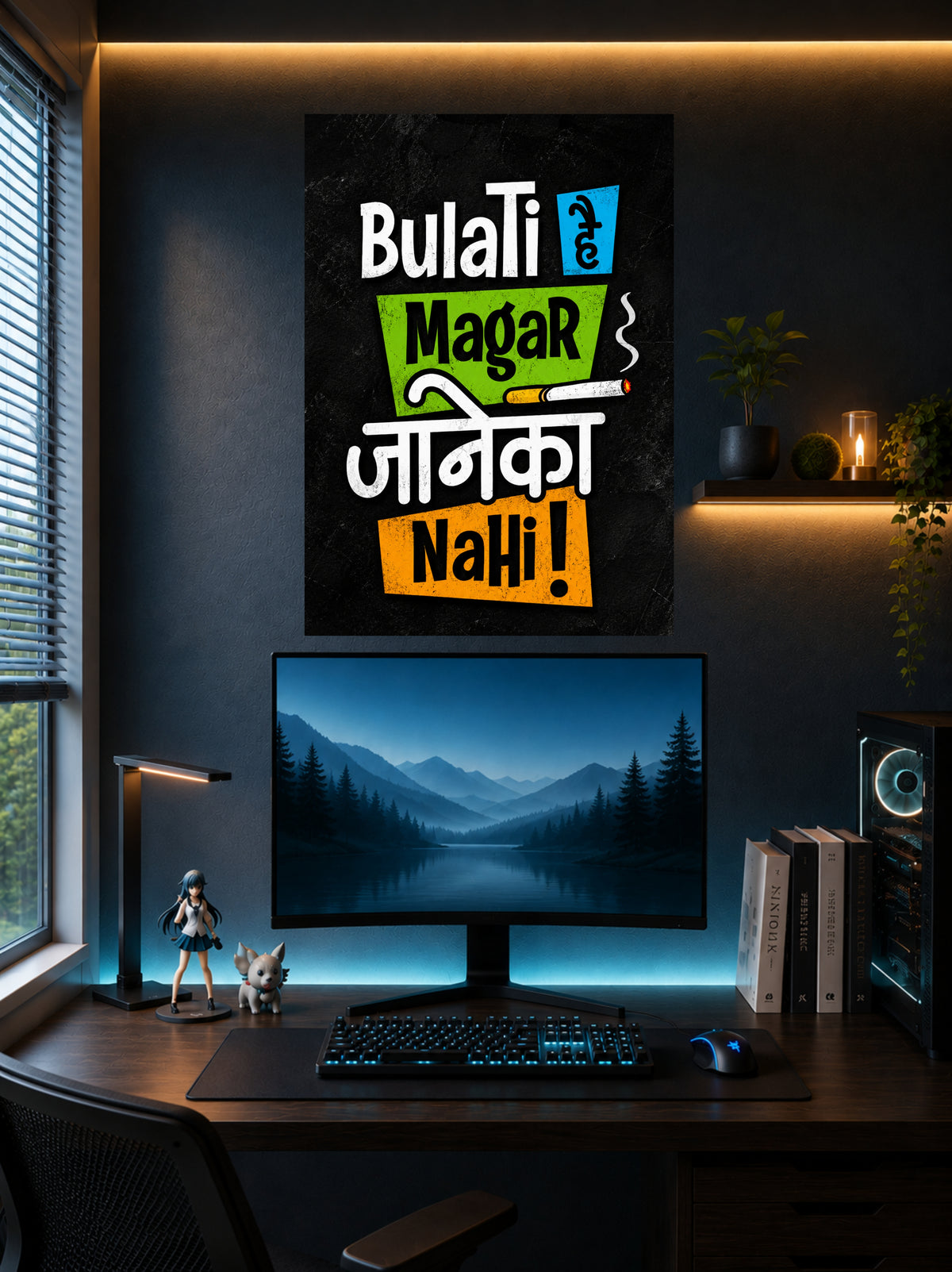 Bulati Hai Magar Jaane Ka Nahi | Funny Quote Wall Poster | 1 Poster