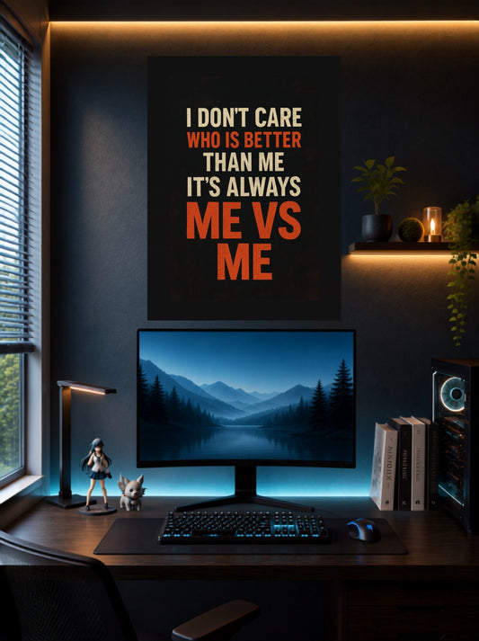 Me vs Me | Self  Quote Wall Poster | 1 Poster