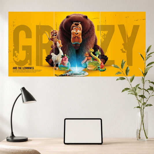 Grizzy & The Lemmings | Cartoon Wall Poster Set | 3 Posters