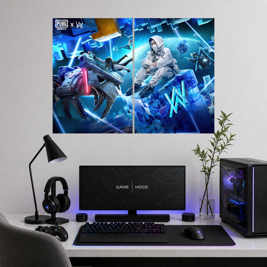 PUBG Mobile x Alan Walker | 2  Poster  Split Wall Art
