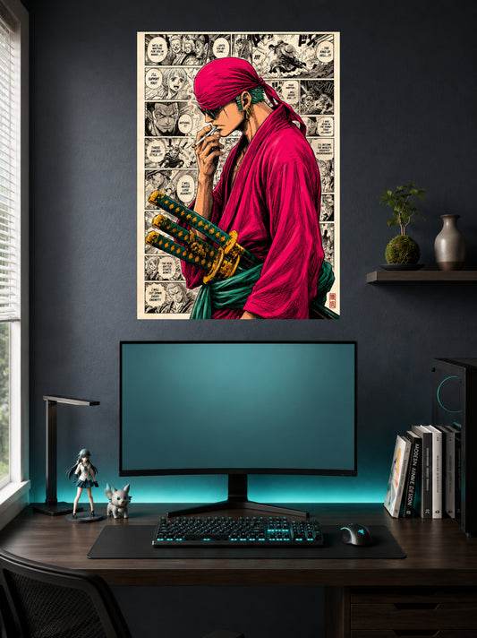 Roronoa Zoro | One Piece Manga Style Poster | 1 Poster